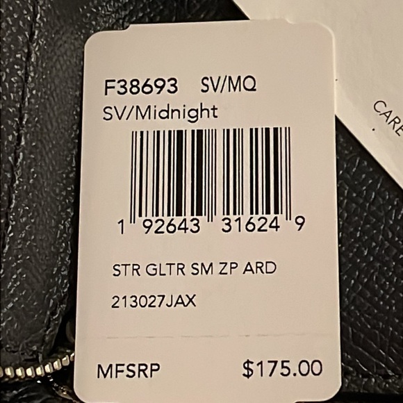 NWT Coach Small Zip Around Wallet with Star Glitter‎ Midnight Blue Money Wedding - Picture 10 of 16